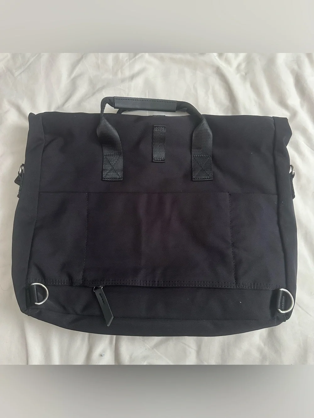 Black Men's Messenger Bag with Adjustable Strap
